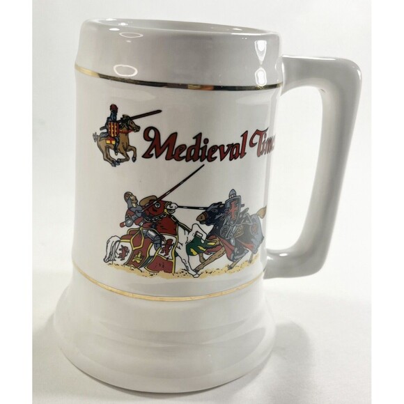 Medieval Times Beer Stein Mug Tankard Joust 6" Tall Knights Tournament Ceramic - Picture 2 of 8